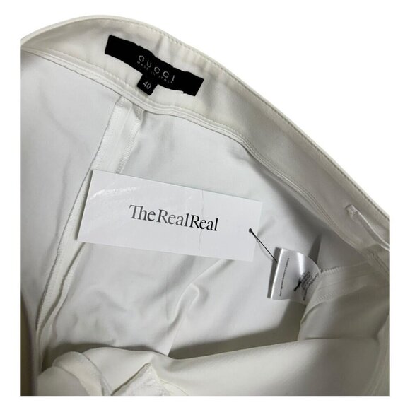 GUCCI Vintage Y2K 2005 Luxury Designer Straight Leg White Pants Size 4 Small - Picture 5 of 6